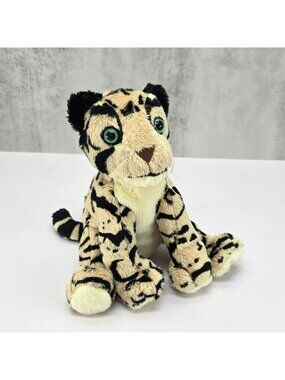 Microsoft Studios Leopard Plush Stuffed Animal Toy 2011 Green Eyes 8" Sitting Ra